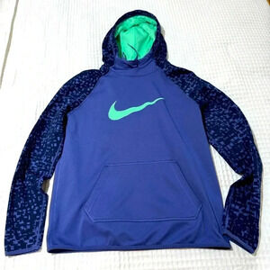 Nike Hoodie Womens Meduim Purple Center Swoosh Dri Fit Pullover Sweatshirt